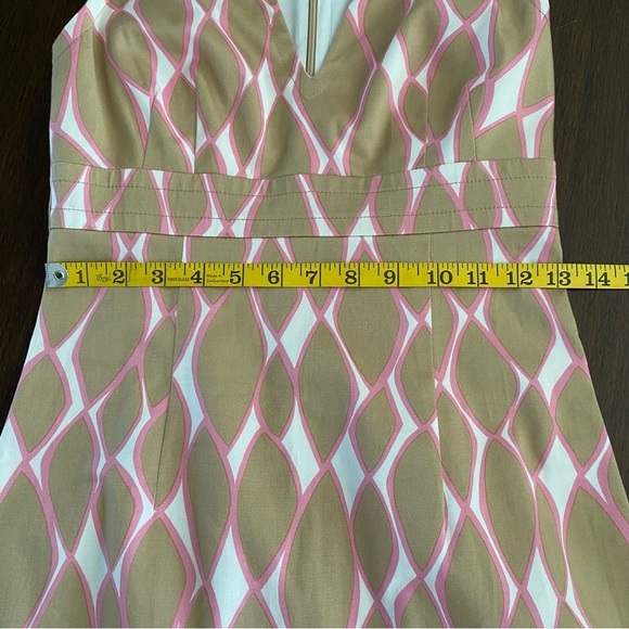 Trina Turk Mod Print Sleeveless Empire Mini Sheath Dress Size 2 - Picture 11 of 12